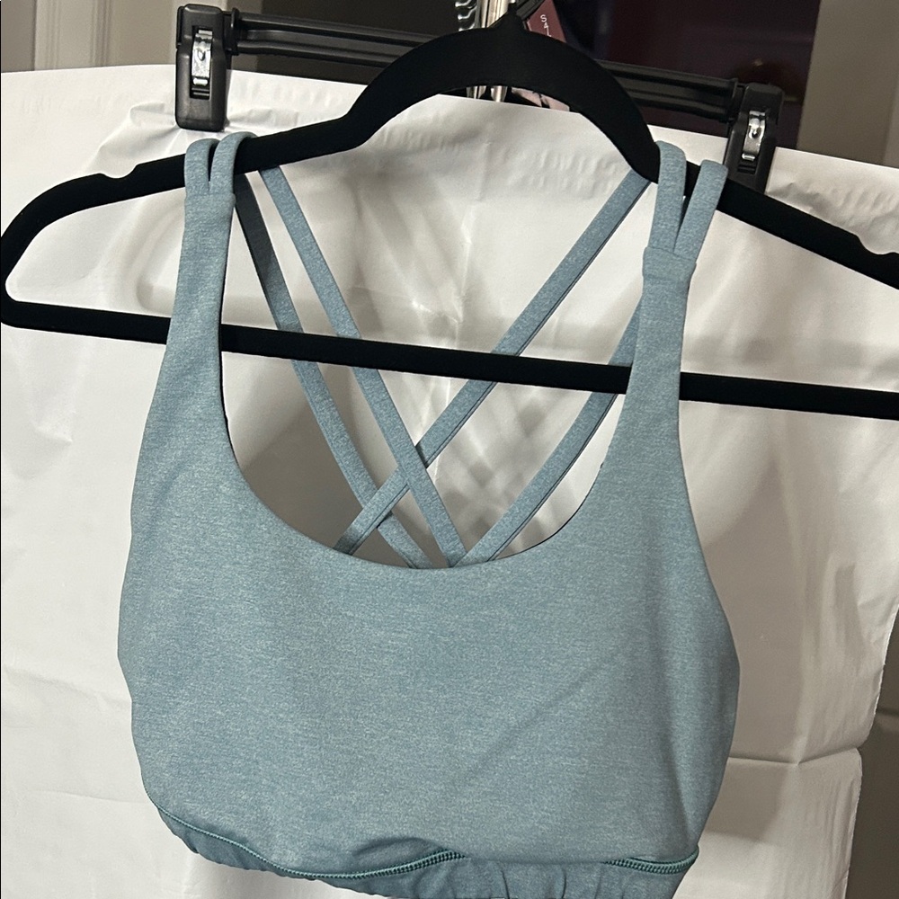Lululemon EUC Women's TEAL Blue Strappy Sports Bra SIZE 10